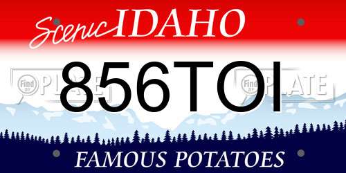 856TOI Idaho License Plate