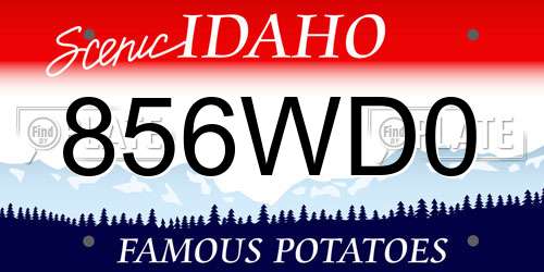 856WD0 Idaho License Plate