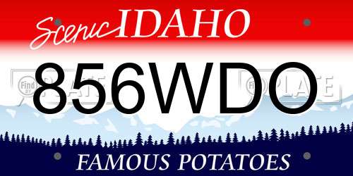 856WDO Idaho License Plate