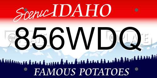 856WDQ Idaho License Plate