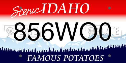 856WO0 Idaho License Plate