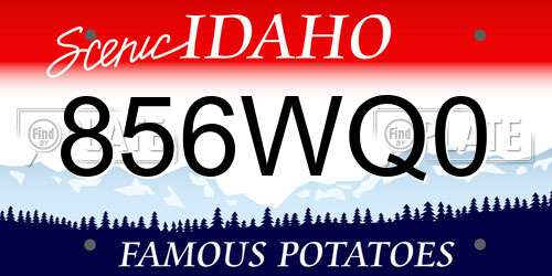 856WQ0 Idaho License Plate