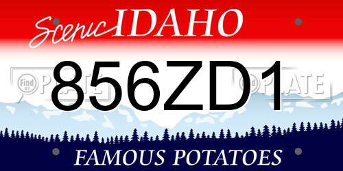 856ZD1 Idaho License Plate