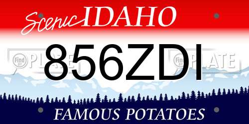 856ZDI Idaho License Plate