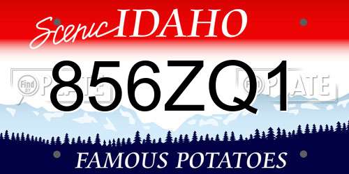 856ZQ1 Idaho License Plate