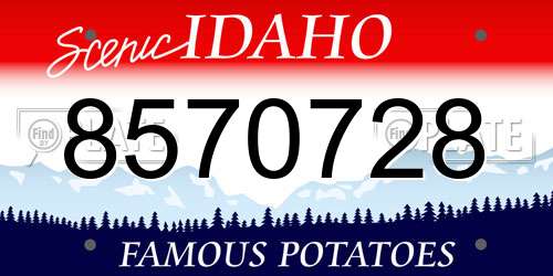 8570728 Idaho License Plate
