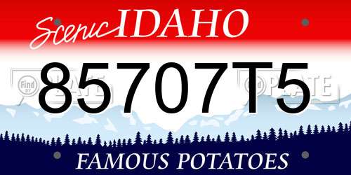 85707T5 Idaho License Plate