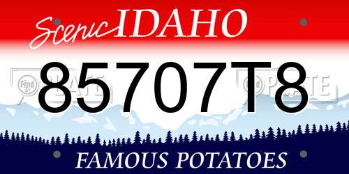 85707T8 Idaho License Plate