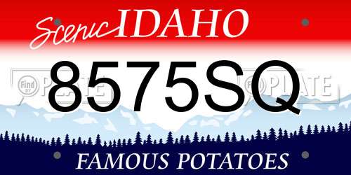 8575SQ Idaho License Plate