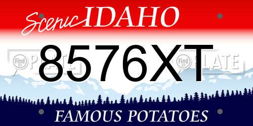 8576XT Idaho License Plate