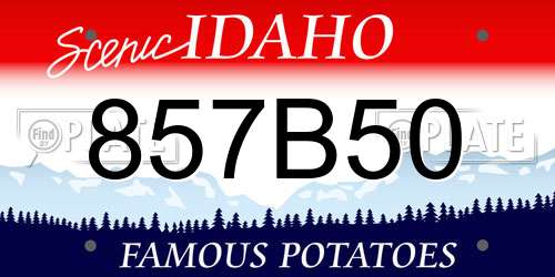 857B50 Idaho License Plate