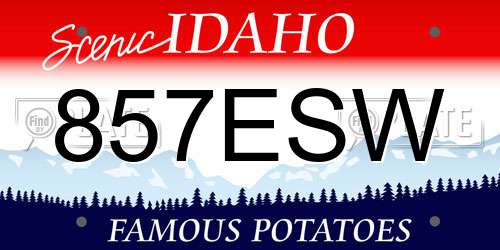 857ESW Idaho License Plate
