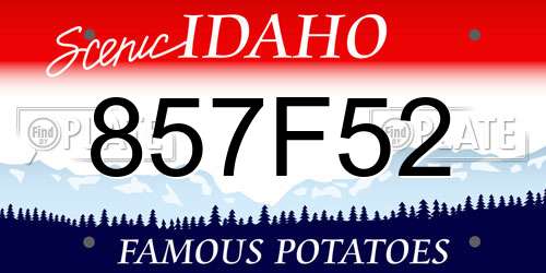 857F52 Idaho License Plate
