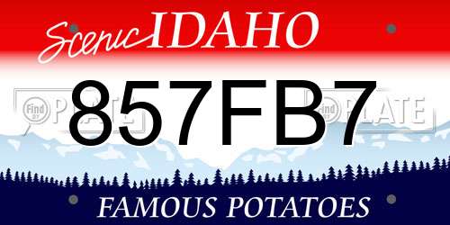 857FB7 Idaho License Plate
