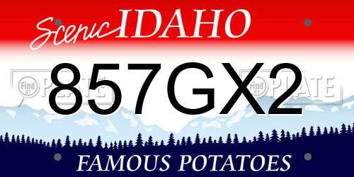 857GX2 Idaho License Plate