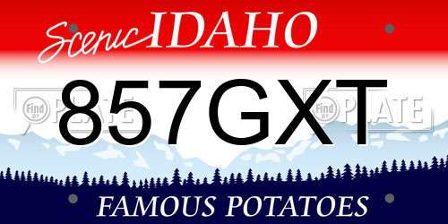 857GXT Idaho License Plate