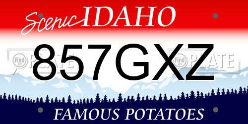 857GXZ Idaho License Plate