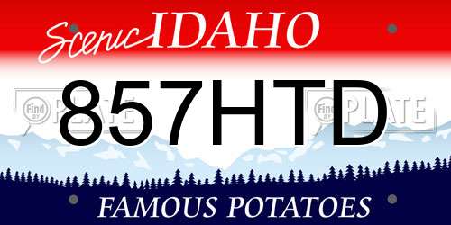 857HTD Idaho License Plate