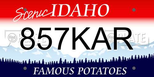 857KAR Idaho License Plate