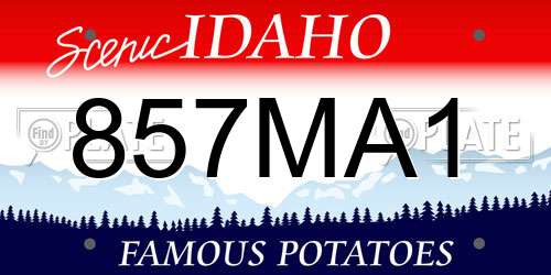 857MA1 Idaho License Plate