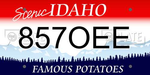 857OEE Idaho License Plate