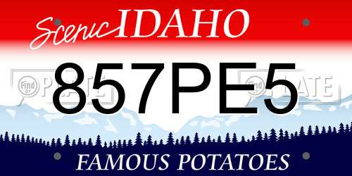 857PE5 Idaho License Plate