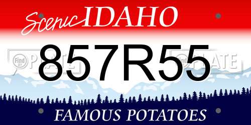 857R55 Idaho License Plate