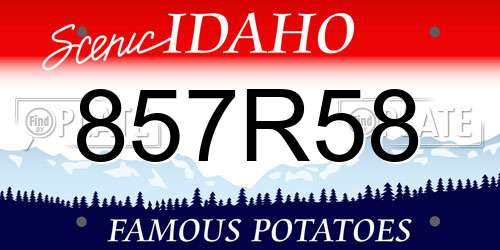 857R58 Idaho License Plate