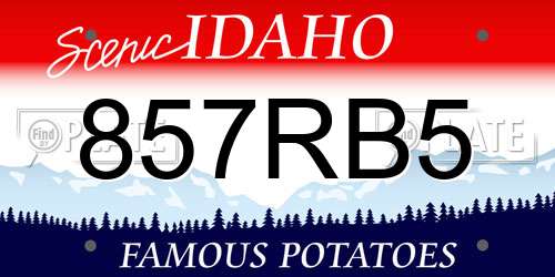 857RB5 Idaho License Plate