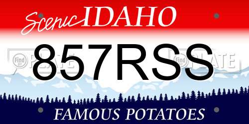 857RSS Idaho License Plate