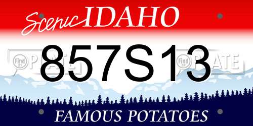 857S13 Idaho License Plate