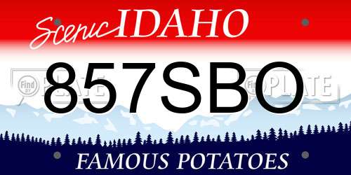 857SBO Idaho License Plate