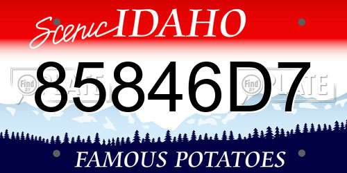 85846D7 Idaho License Plate