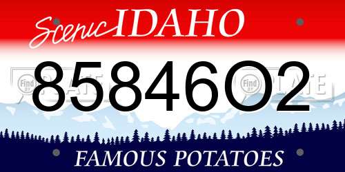 85846O2 Idaho License Plate