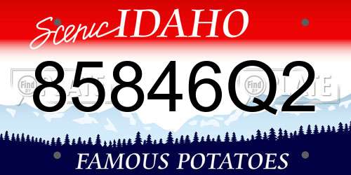 85846Q2 Idaho License Plate