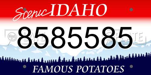 8585585 Idaho License Plate