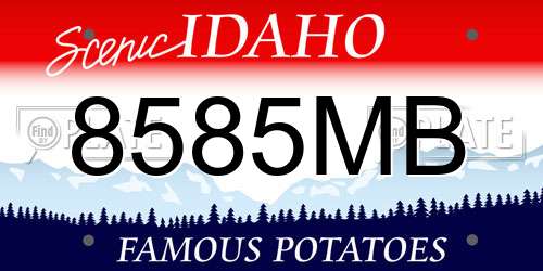 8585MB Idaho License Plate