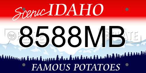 8588MB Idaho License Plate