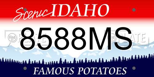 8588MS Idaho License Plate
