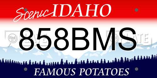 858BMS Idaho License Plate