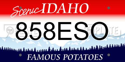 858ESO Idaho License Plate