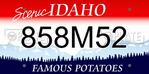 858M52 Idaho License Plate