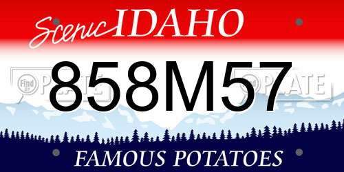 858M57 Idaho License Plate