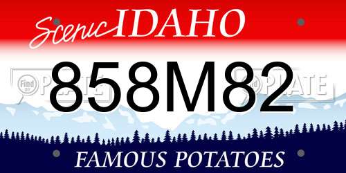 858M82 Idaho License Plate