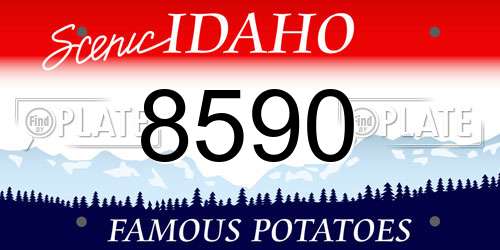 8590 Idaho License Plate