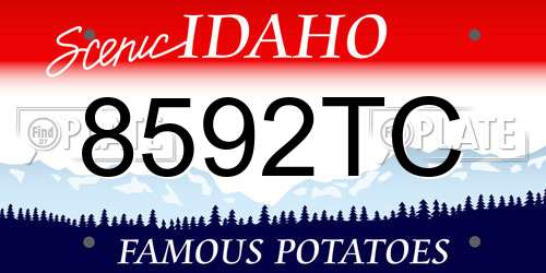 8592TC Idaho License Plate