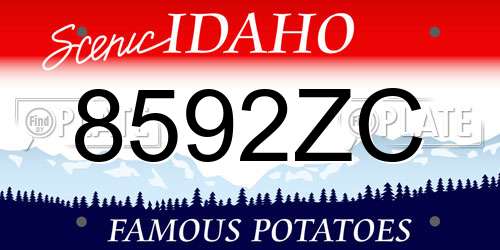 8592ZC Idaho License Plate