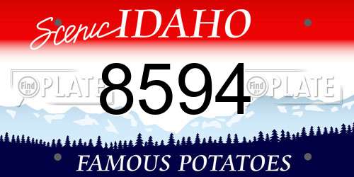 8594 Idaho License Plate