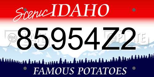 85954Z2 Idaho License Plate