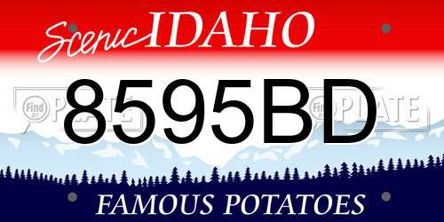 8595BD Idaho License Plate